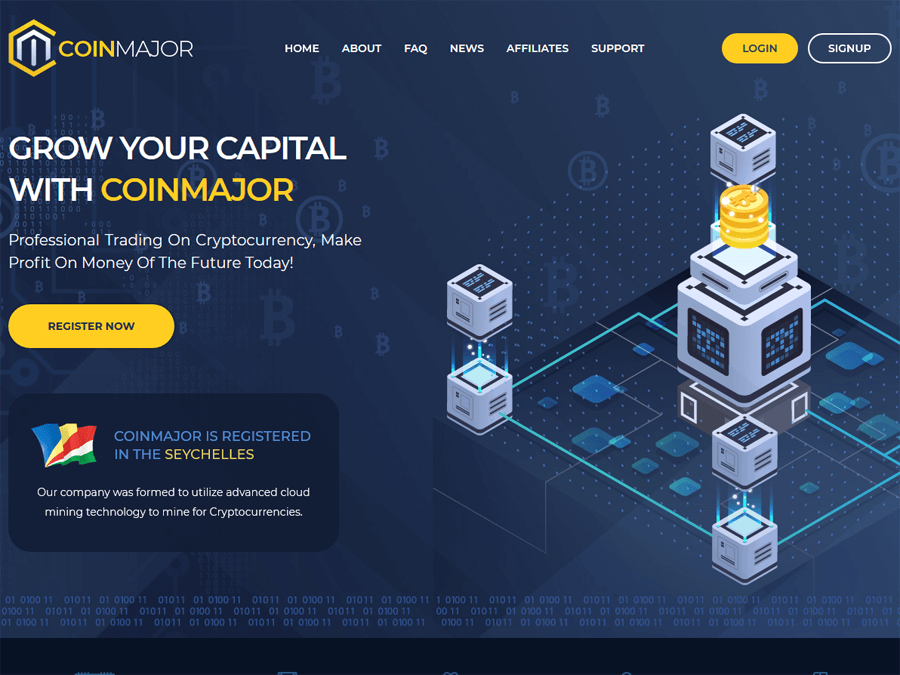 CoinMajor - новый фаст с доходом 30% на 4 дня (120%), заработок USD/Crypto