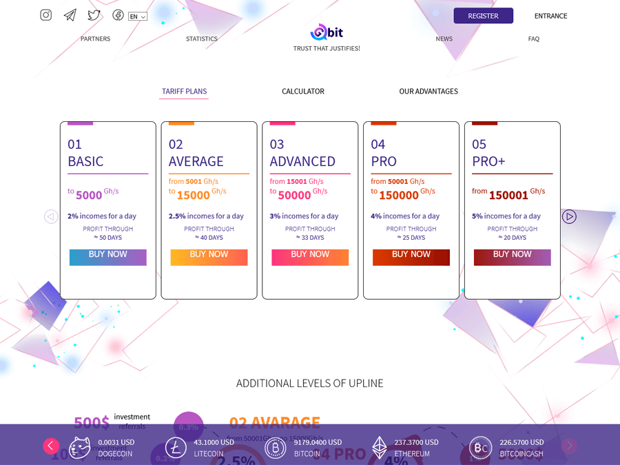 G-bit - новый псевдомайнинг, 2-5% в день на бессрочной основе, +Страховка