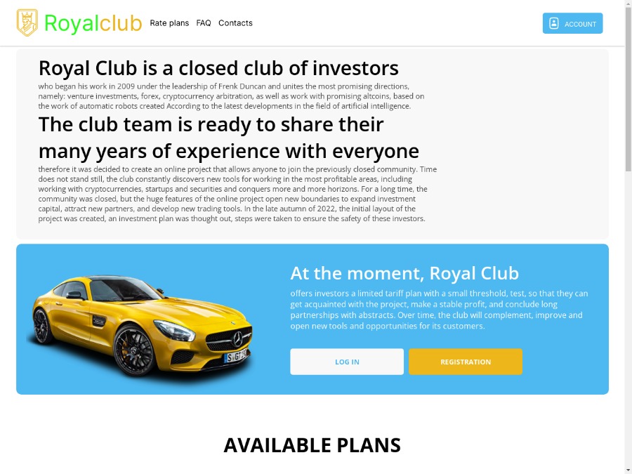 Royal Club - партизан с PM и лимитами по вкладу: 1% на 14 дней, $10 - $100