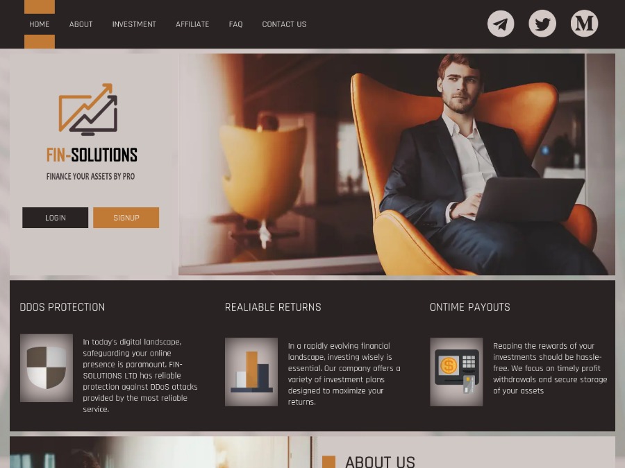 Fin-solutions Ltd - инвестиционные планы от +1.3% в день на 10-40 дней, $20