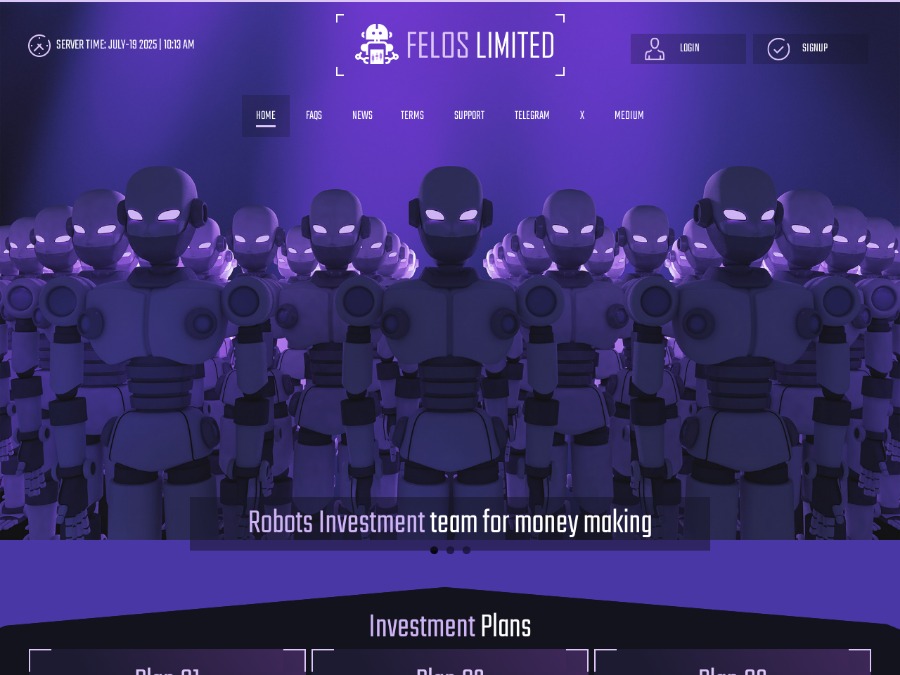 Felos Limited - сверхдоходные инвестиции: 1 - 5% в день бессрочно от 20 USD